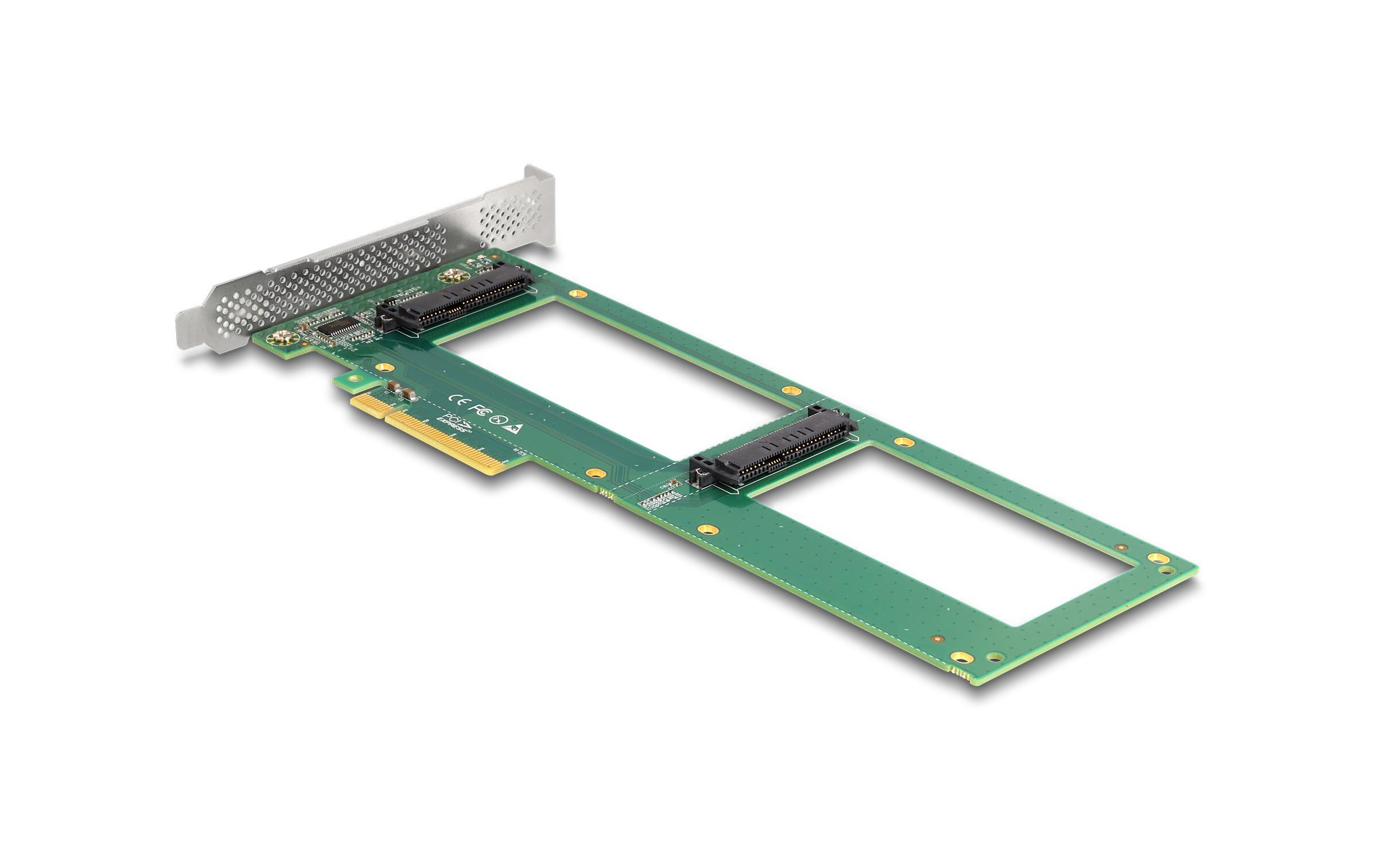 Host Bus Adapter PCI Express x8 - 2x U.2 NVMe SFF-8639<br>Delock PCI Express 4.0 x8 Karte zu 2 x intern U.2 NVMe SFF-8639 - Bifurcation