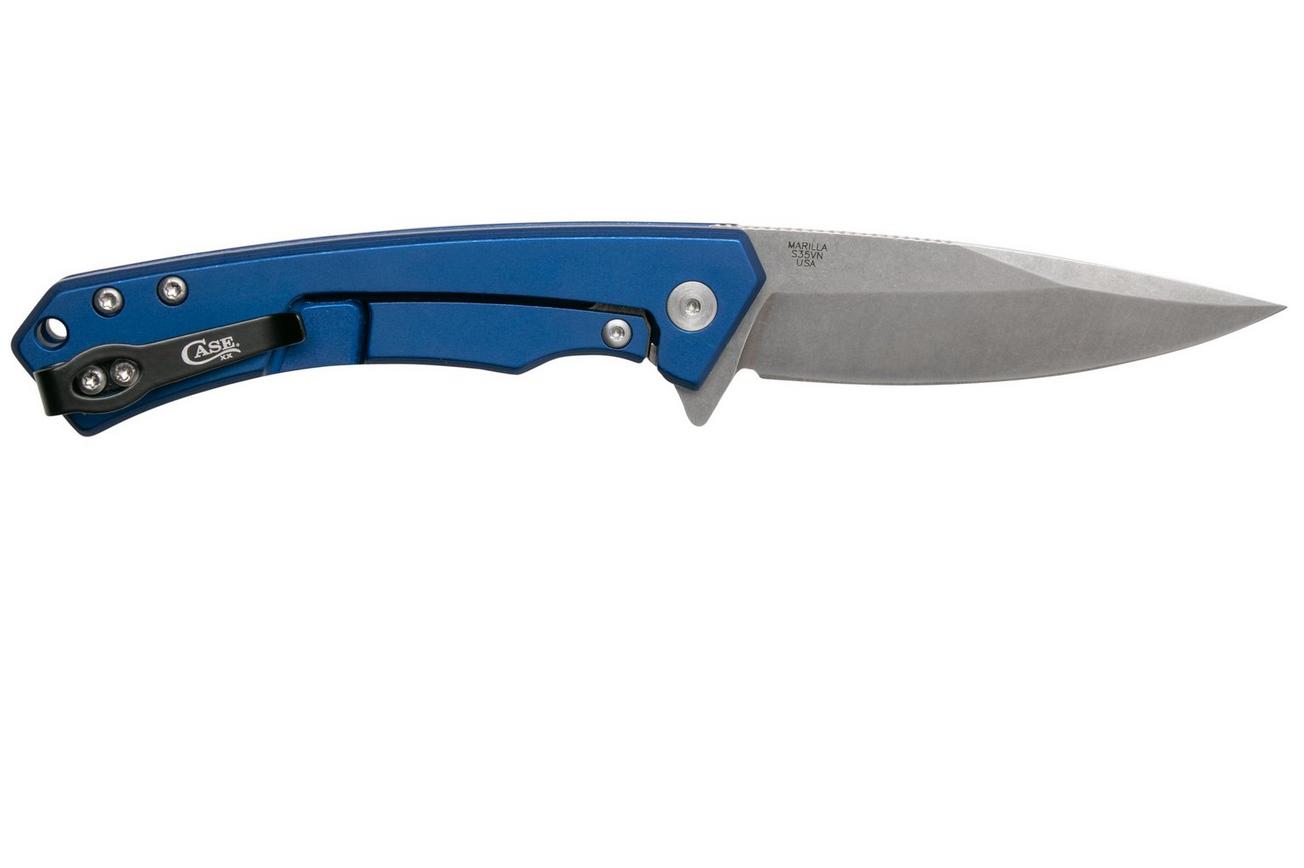 Case The Marilla, Blue Anodized Aluminum, S35VN, Black G10 Inlay, 25882 zakmes