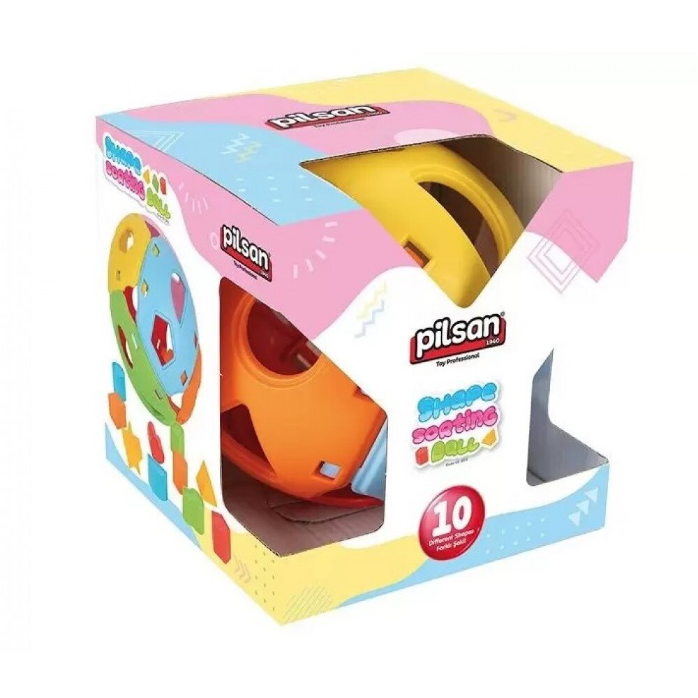 Pilsan Sortierspiel Kugel 03589 Steckspiel Formsortierer 10 verschiedene Formen bunt