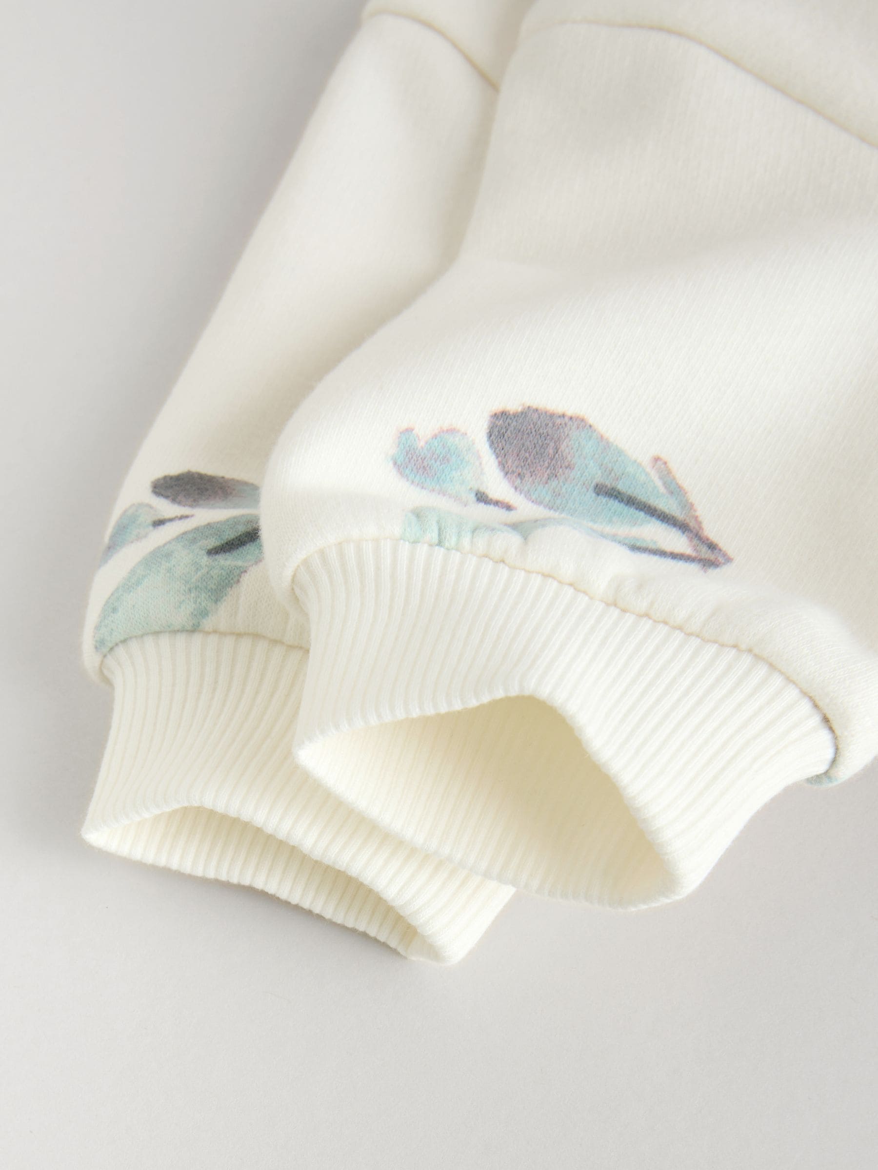 Crème gebloemd - Set van 2 -delige Baby Sweater en Joggingbroeken (0mnd -2jr)