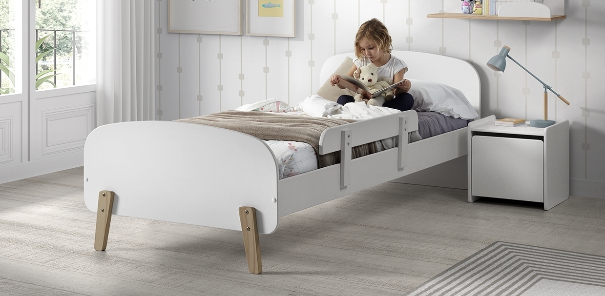3-teiliges Kinderzimmer-Set KIDDY -weiß - Absturzschutz - 90x200 cm