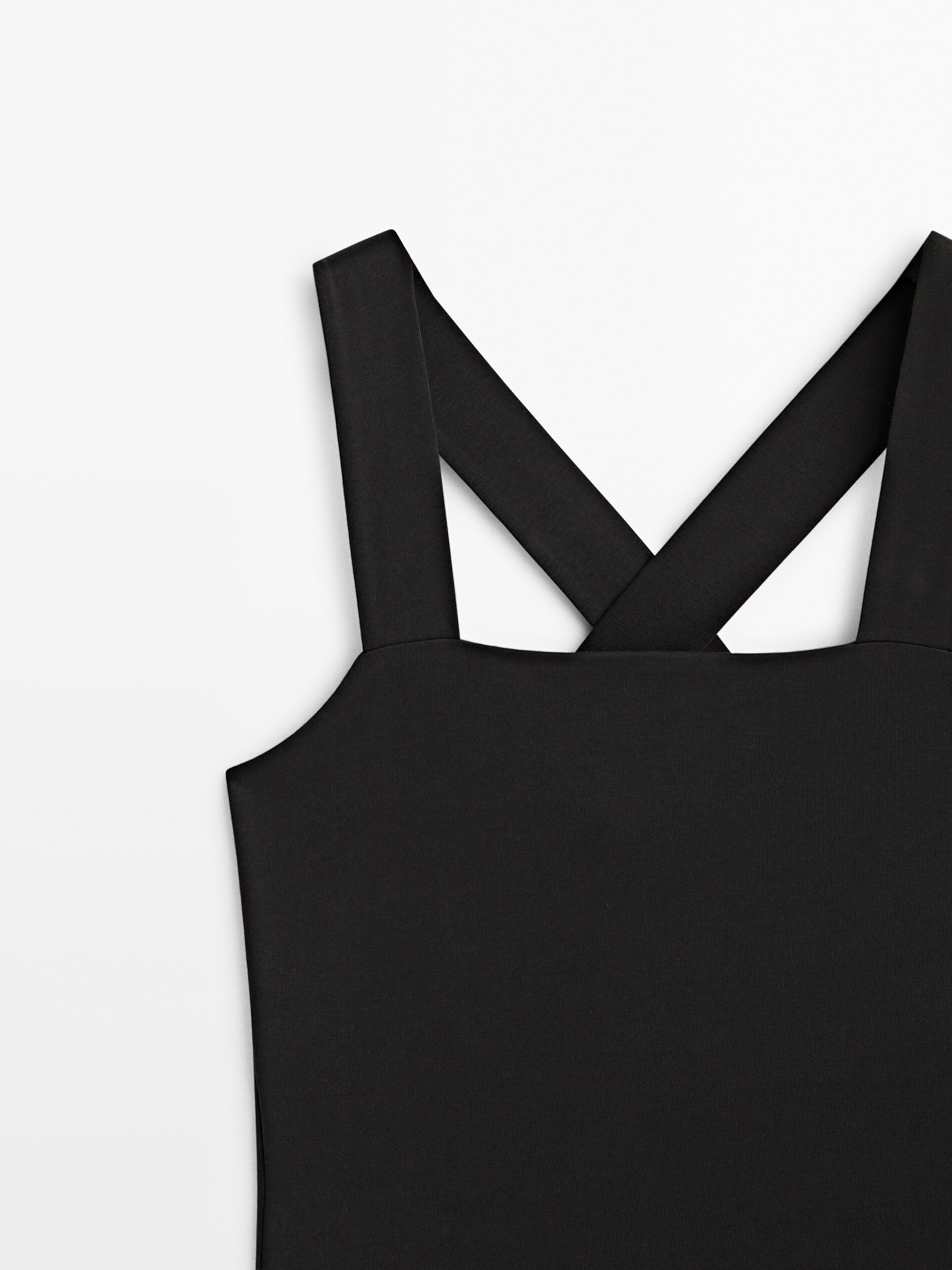 Blusa de algodão com alças cruzadas nas costas - PRETA