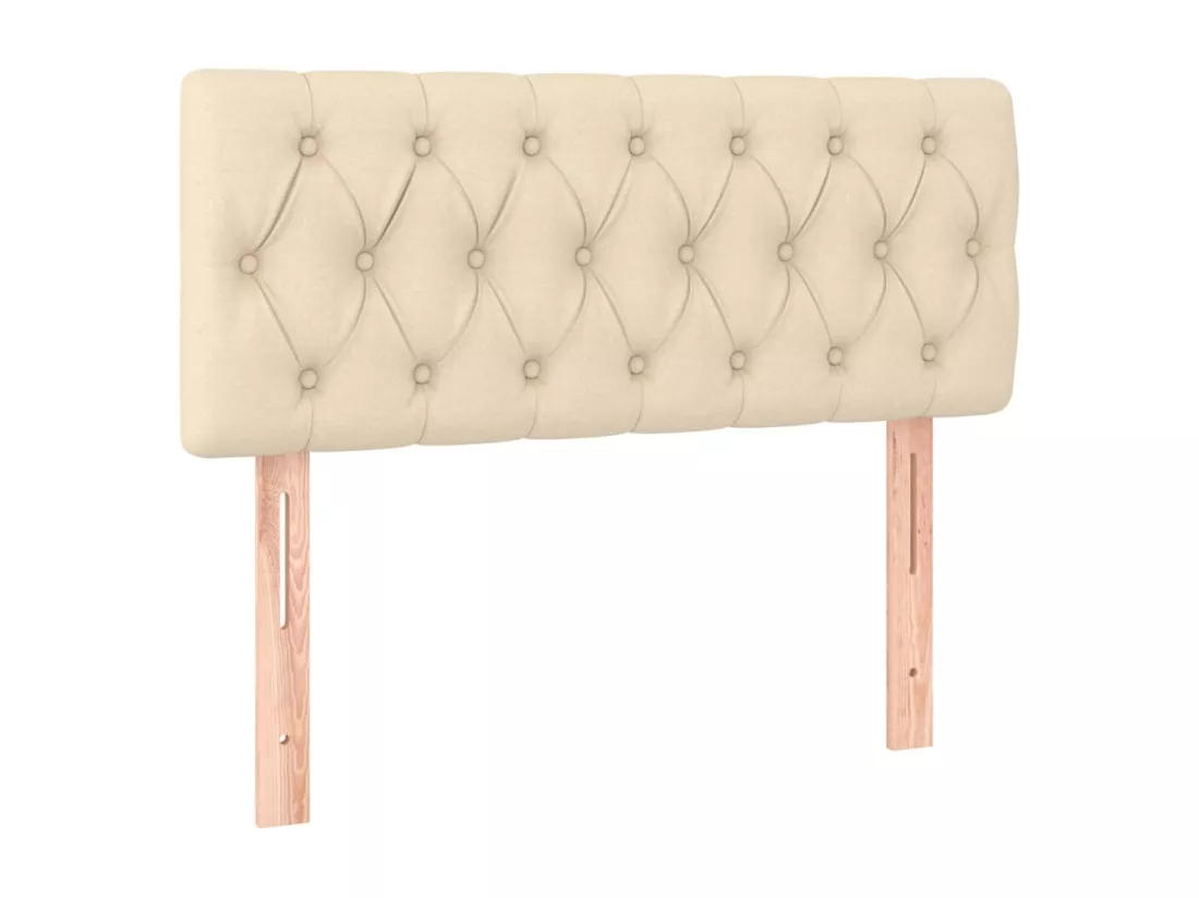 Sommier tapissier avec matelas et LED Crème 90x190 cm Tissu
