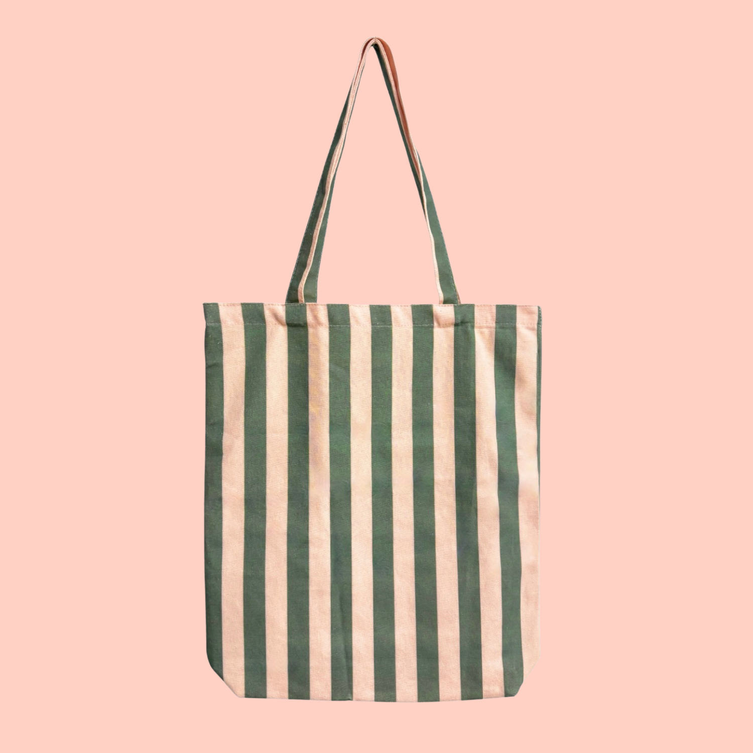Tas Katoen stripes/lychee pink green