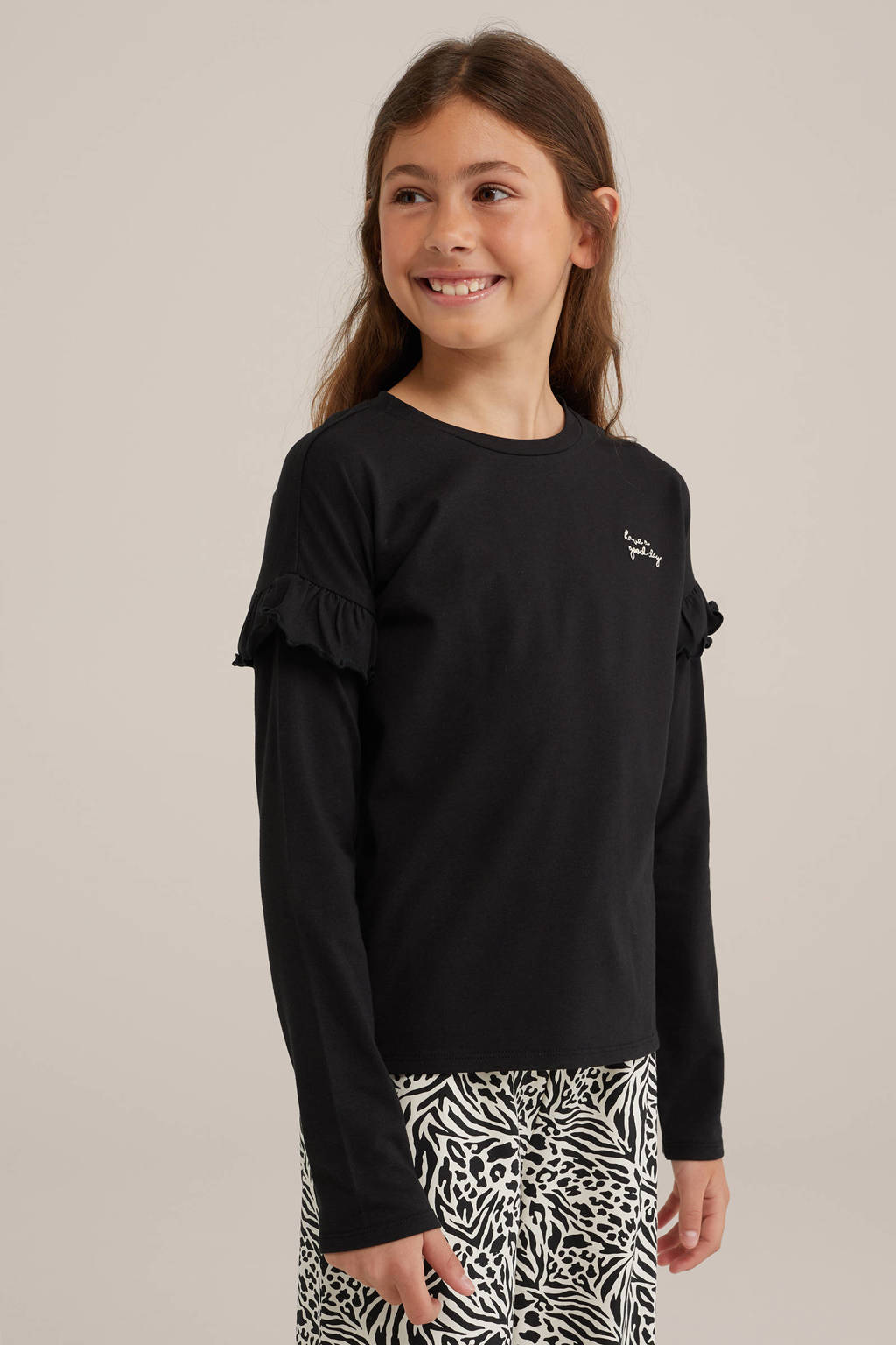 WE Fashion pyjama zwart/wit