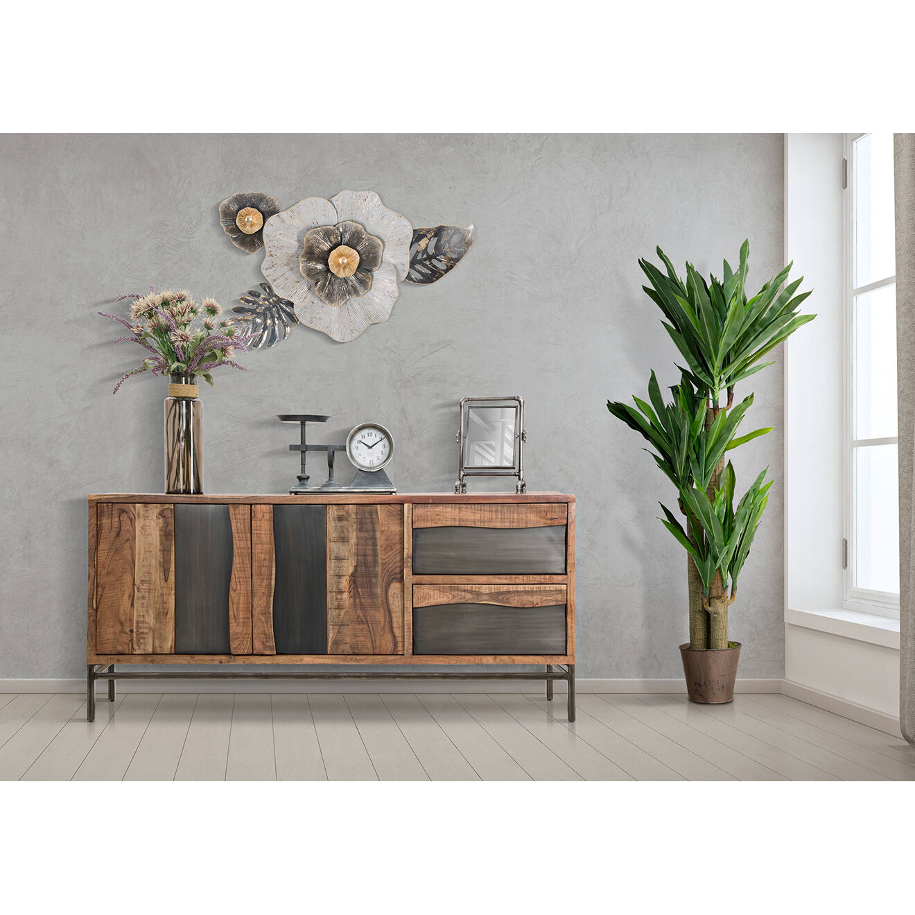 Mauro Ferretti Meuble de rangement Yellowstone  marron/noir - 175x40x80 cm