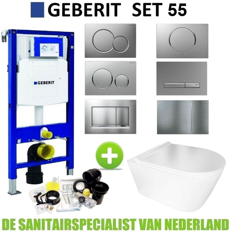 Geberit - UP320 - Toiletset - Wit - Plana Rimless - Met Sigma Drukplaat