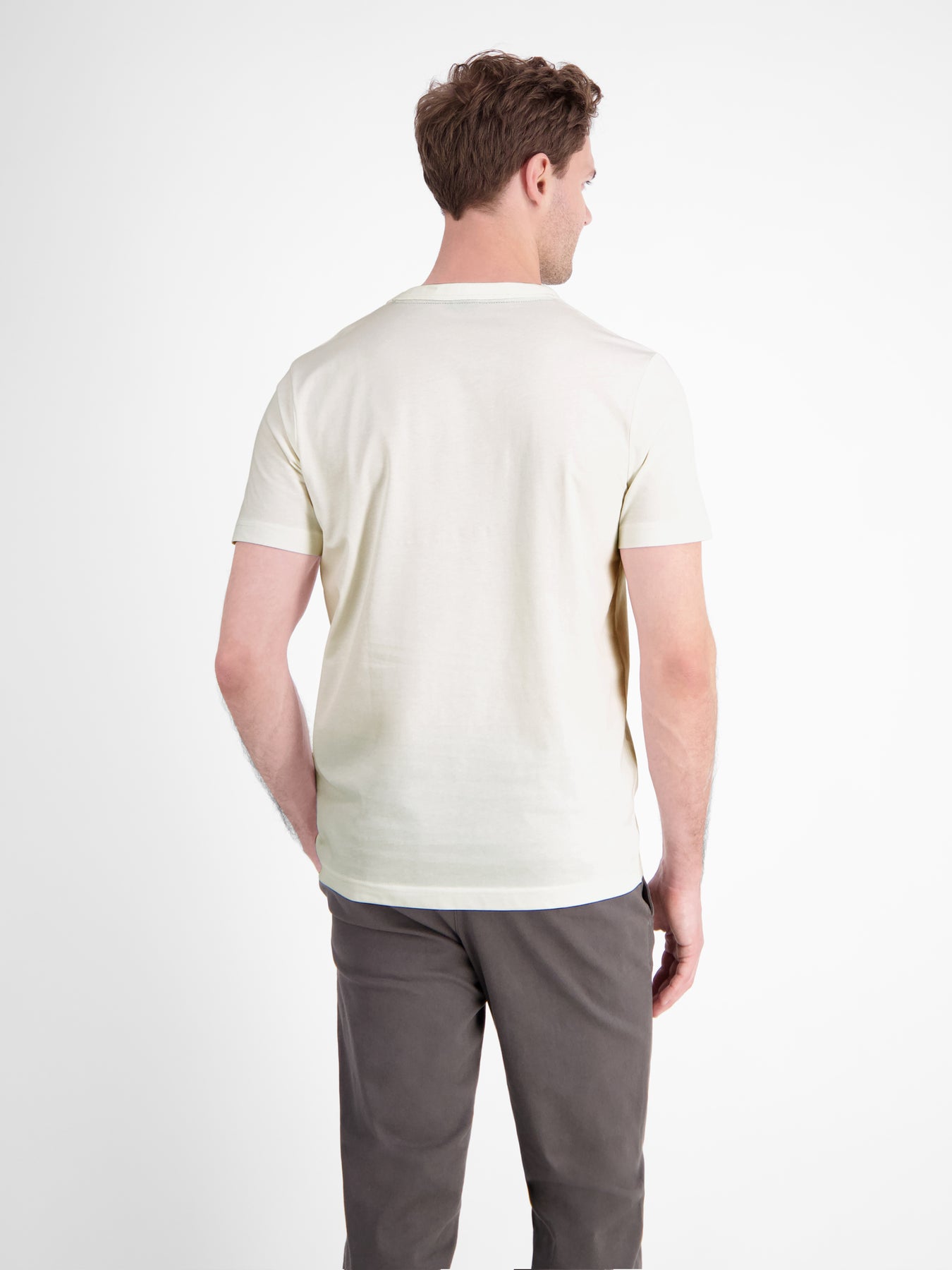 Unifarbenes T-Shirt mit Brustprint