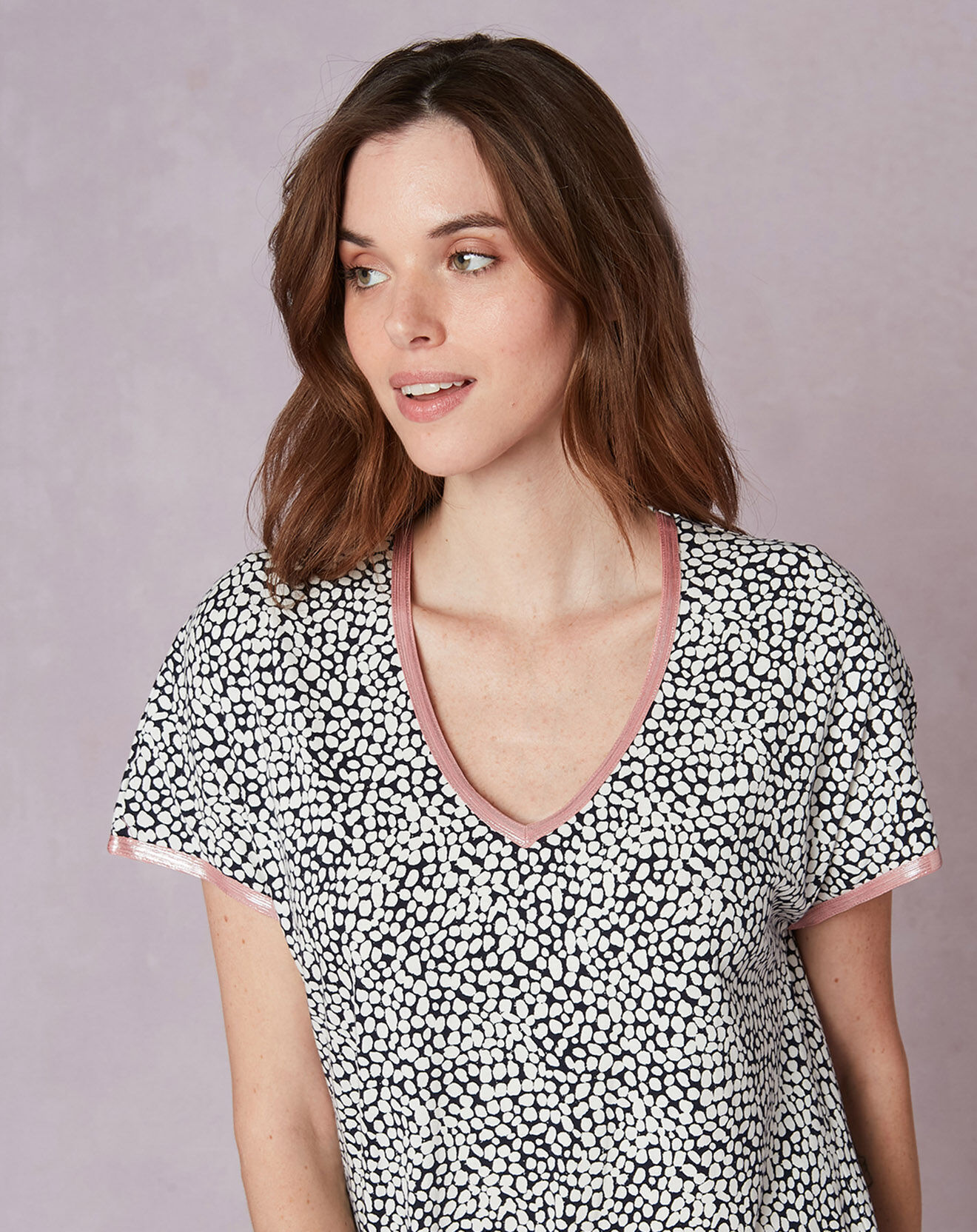 Le Chat Chemise de nuit Lovinyou marine/écru
