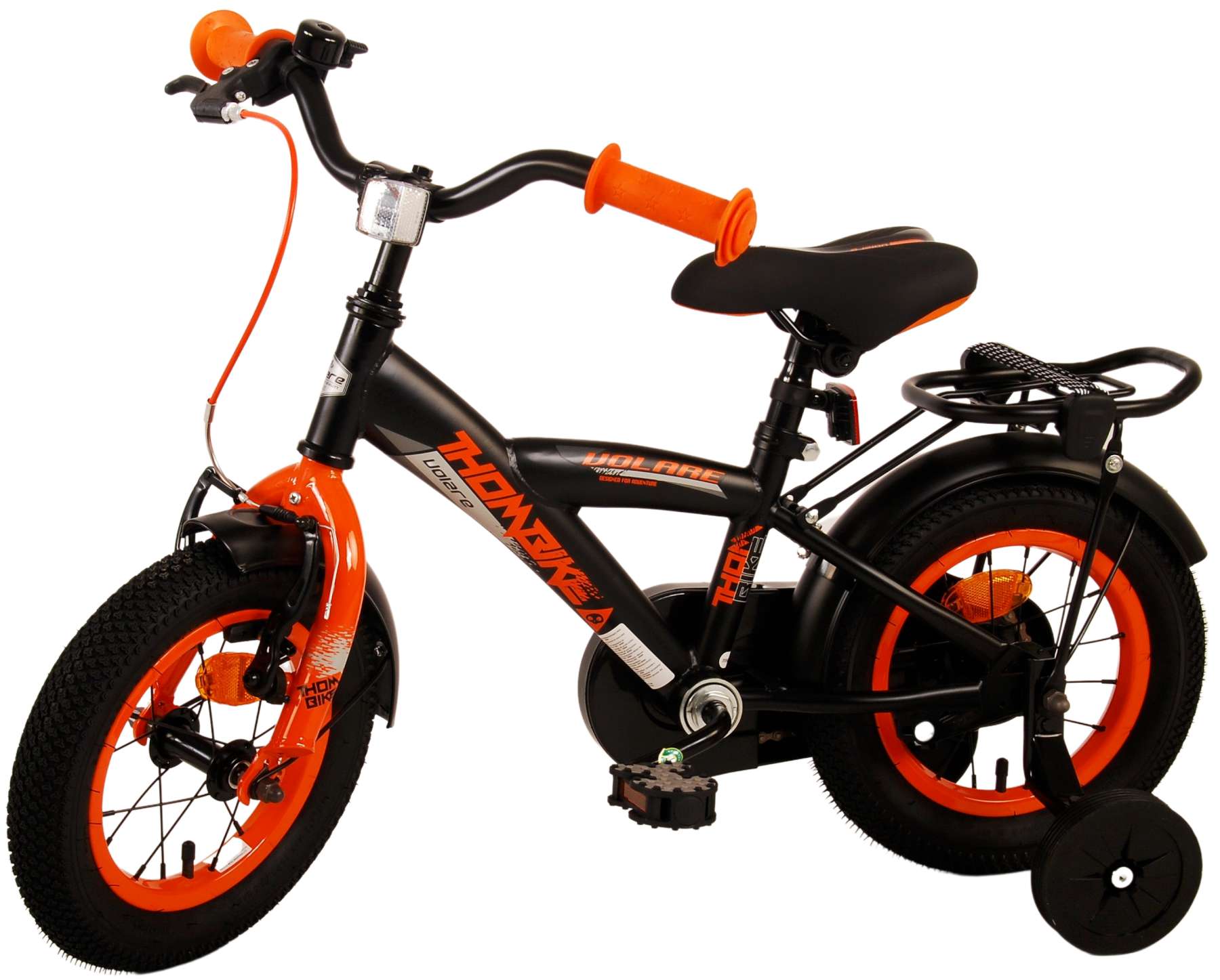 TPFSports Thombike Kinderfahrrad - Jungen - 12 Zoll - Rücktritt + Handbremse - Schwarz/Gelb