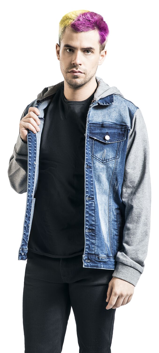 Veste En Jean Avec Manches & Capuche En Sweat | RED by EMP Veste en Jean