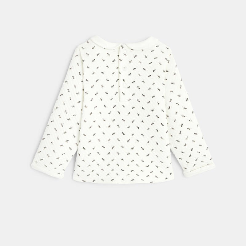 Sweat molleton matelassé imprimé nature bébé fille Gris ou noir