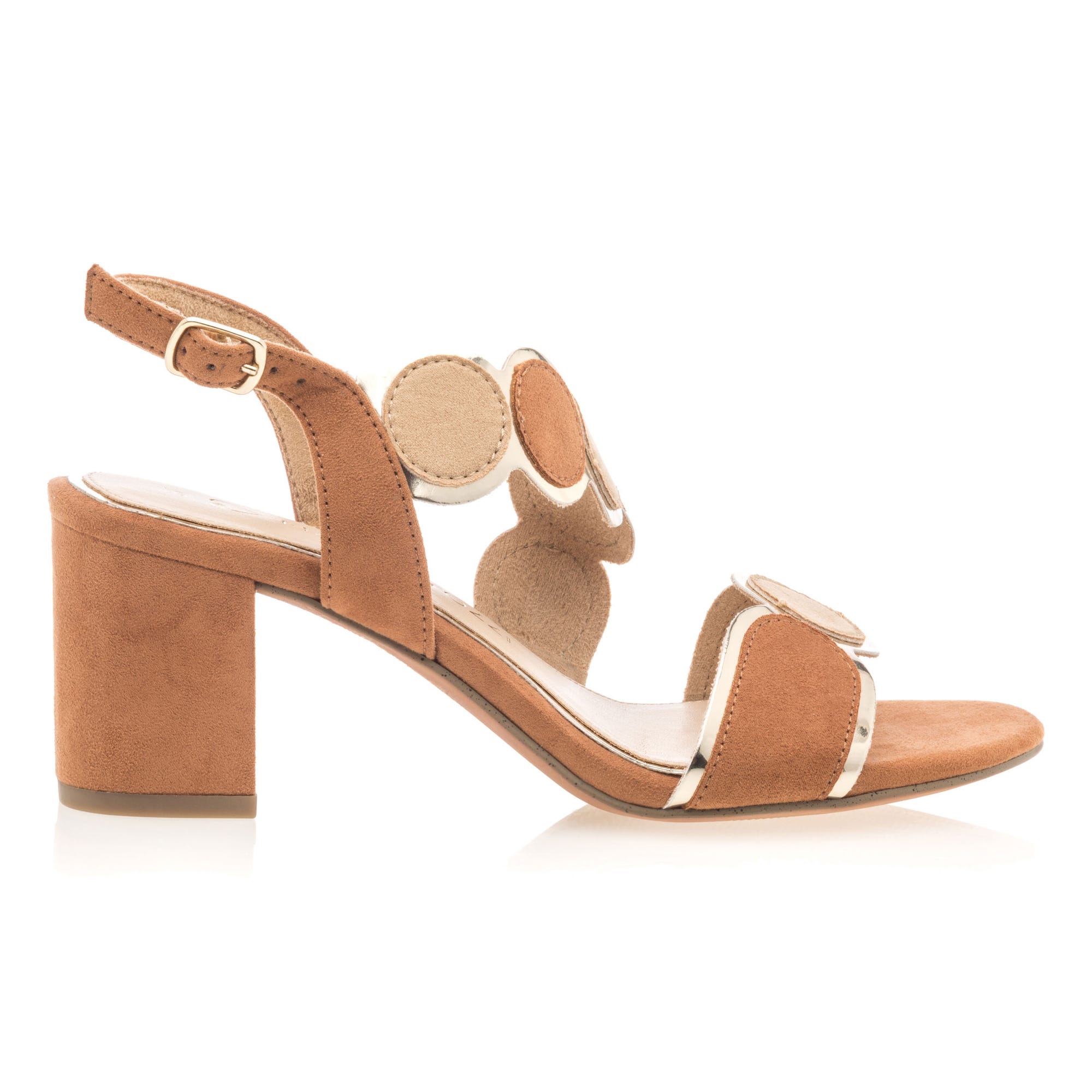 Nu-pieds à talon Femme cognac