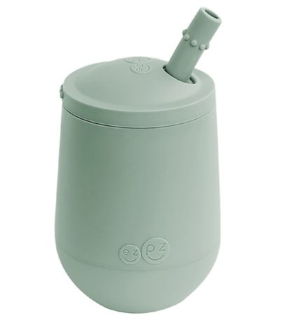 EzPz Mini Cup m. Strohhalm - Silikon - Mattgrün
