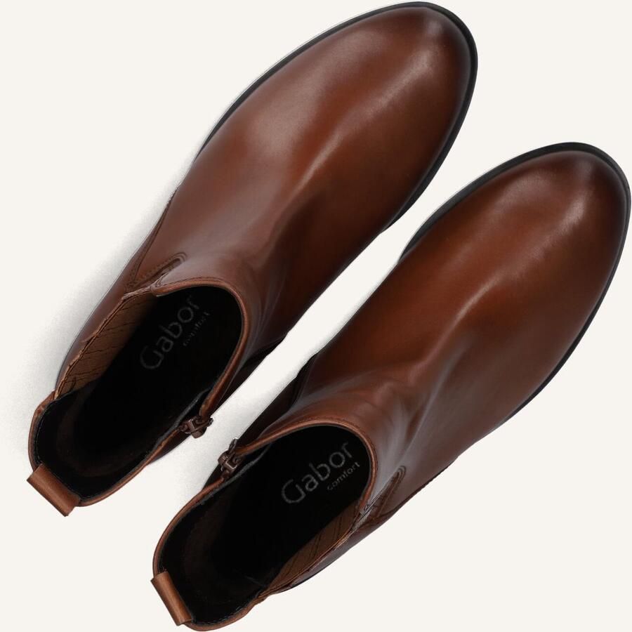 Gabor 022 Enkellaarsjes Enkelboots met rits Dames Camel
