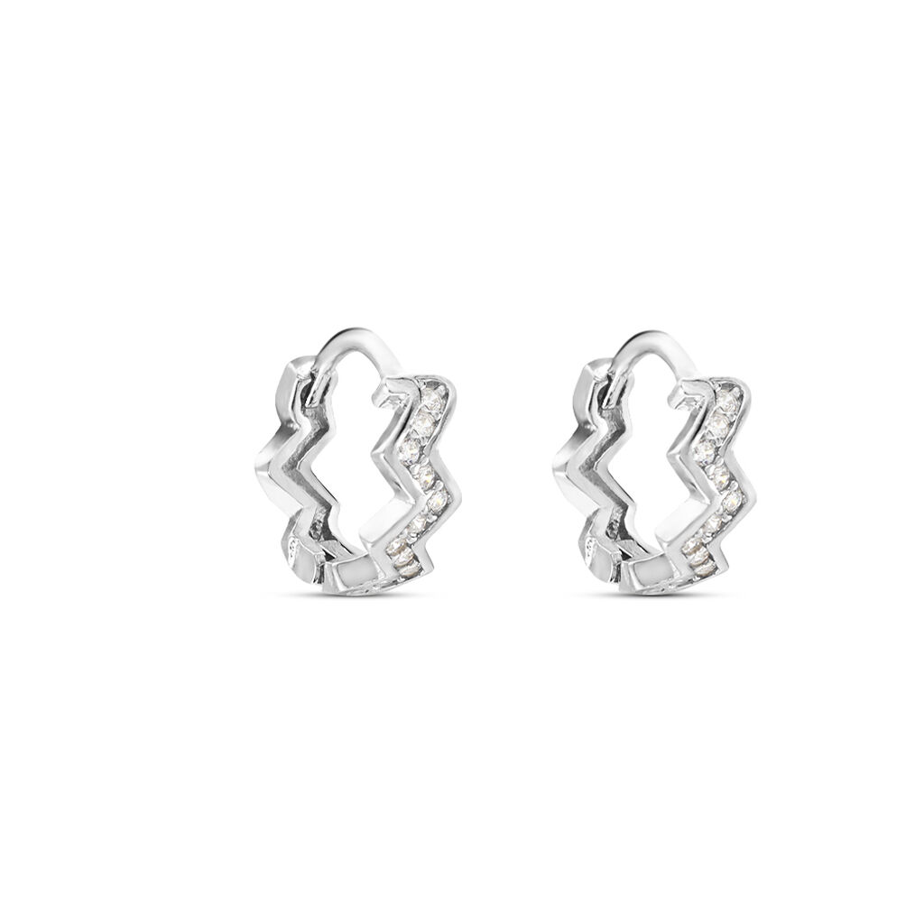 Créoles Argent Blanc Nemausos Oxydes De Zirconium