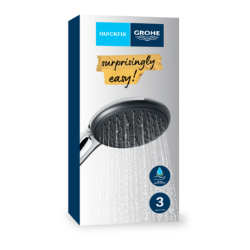Grohe douchekop Quickfix Vitalio Start 110 handdouche waterbesparend 3 standen ø 10 cm chroom