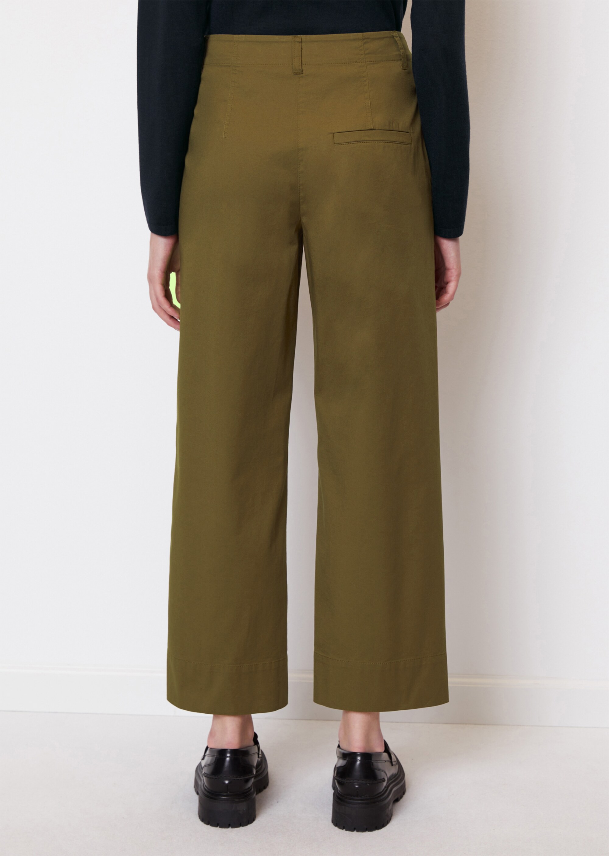 Weite Hose verkürzt aus stretchigem Organic Cotton-Twill