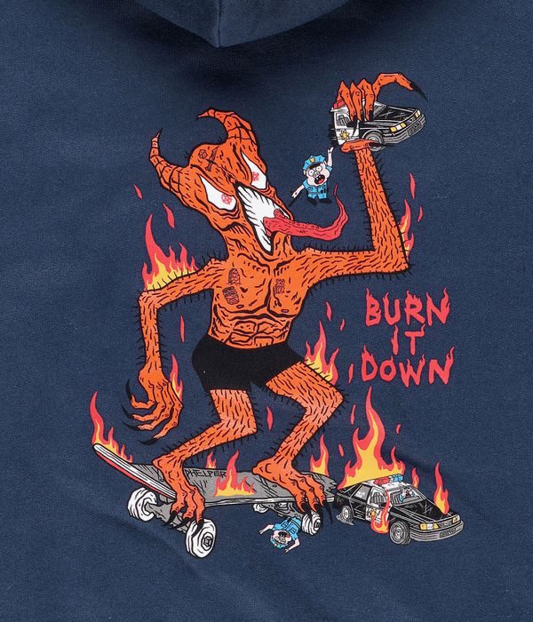 Thrasher Burn It Down Hoodie (navy)