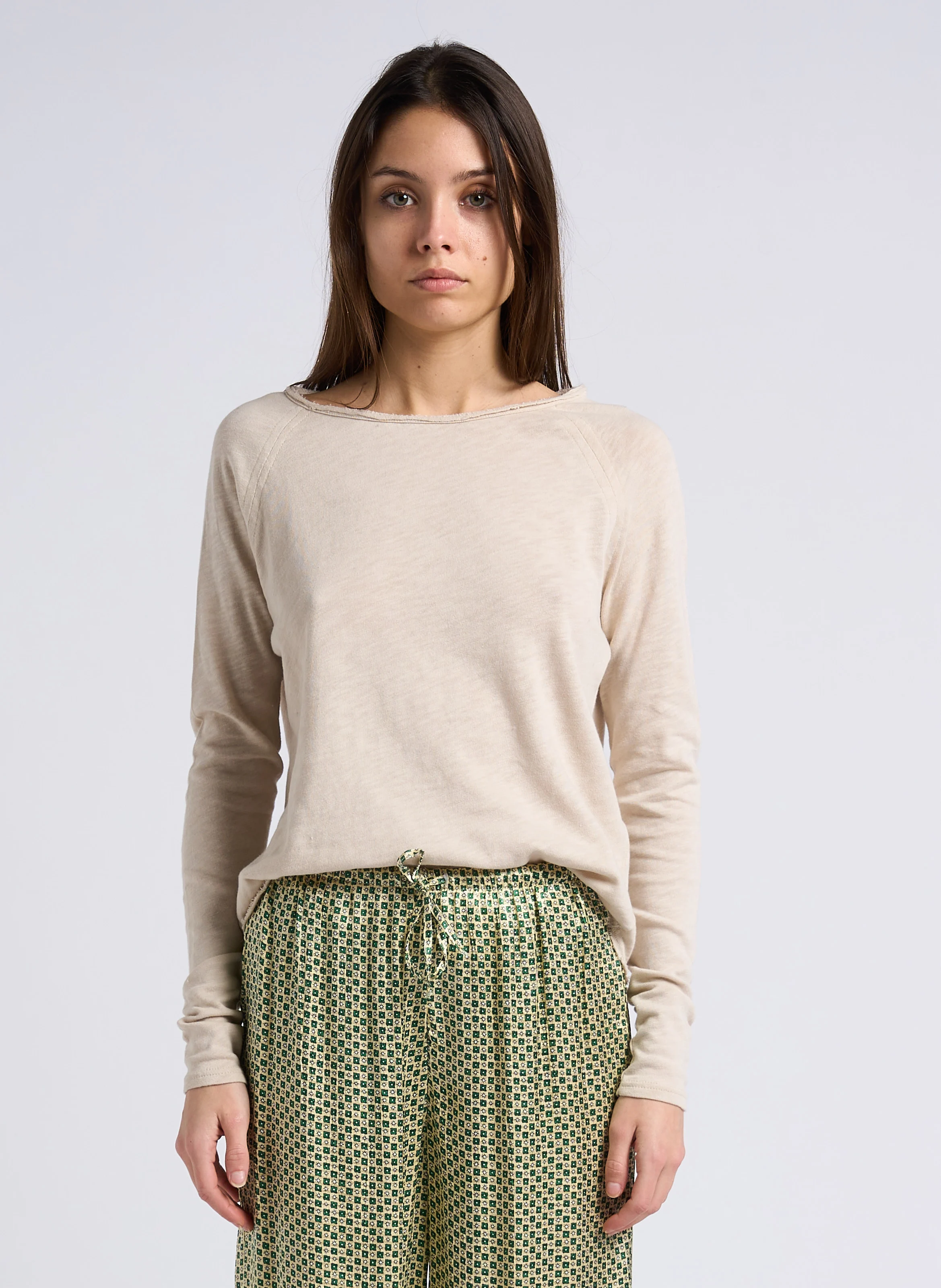 SONOMA - Tee-shirt à col bateau en coton | Beige