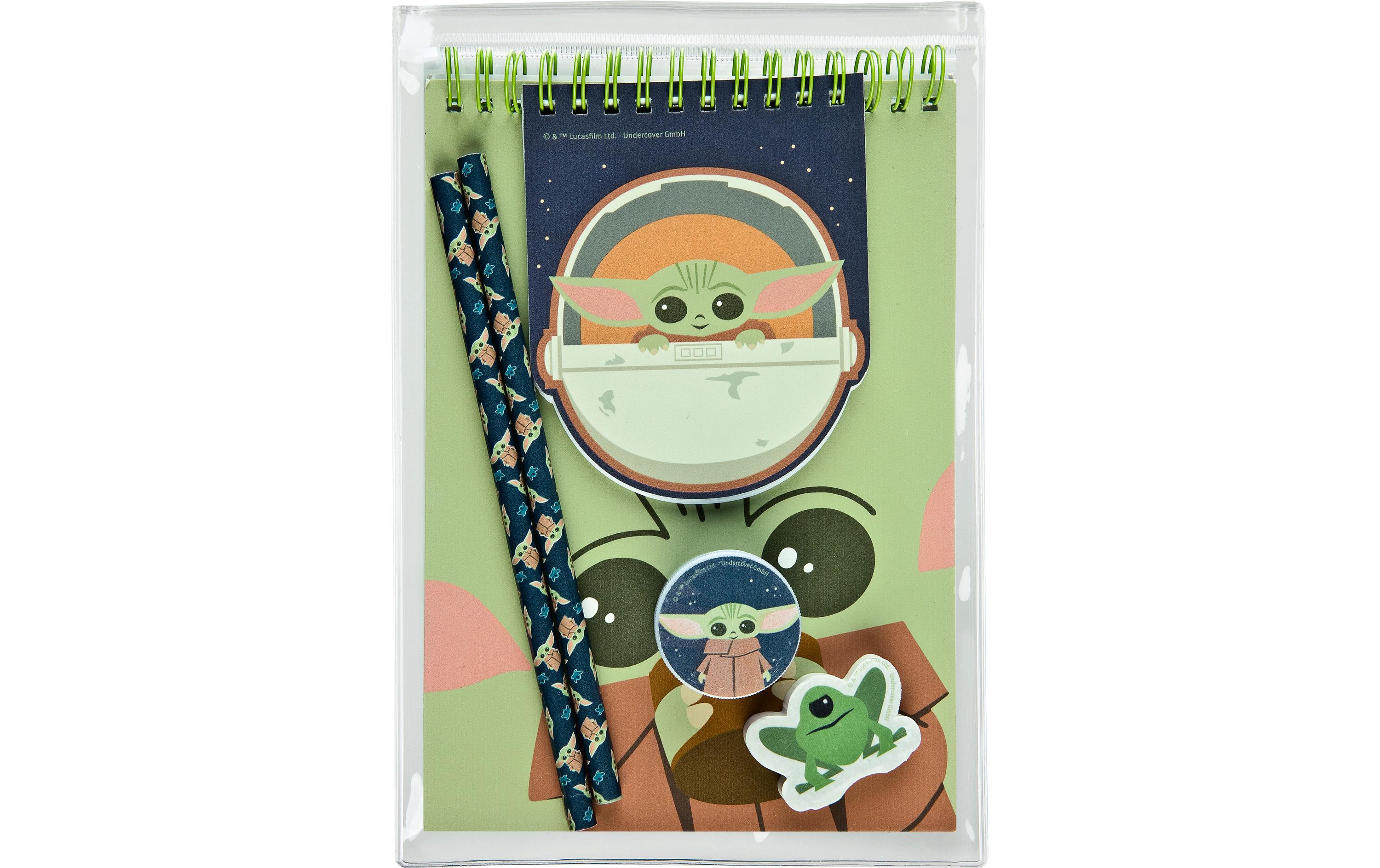Schreibset Mandalorian A6 5-teiligNotizheft-Set Baby Yoda