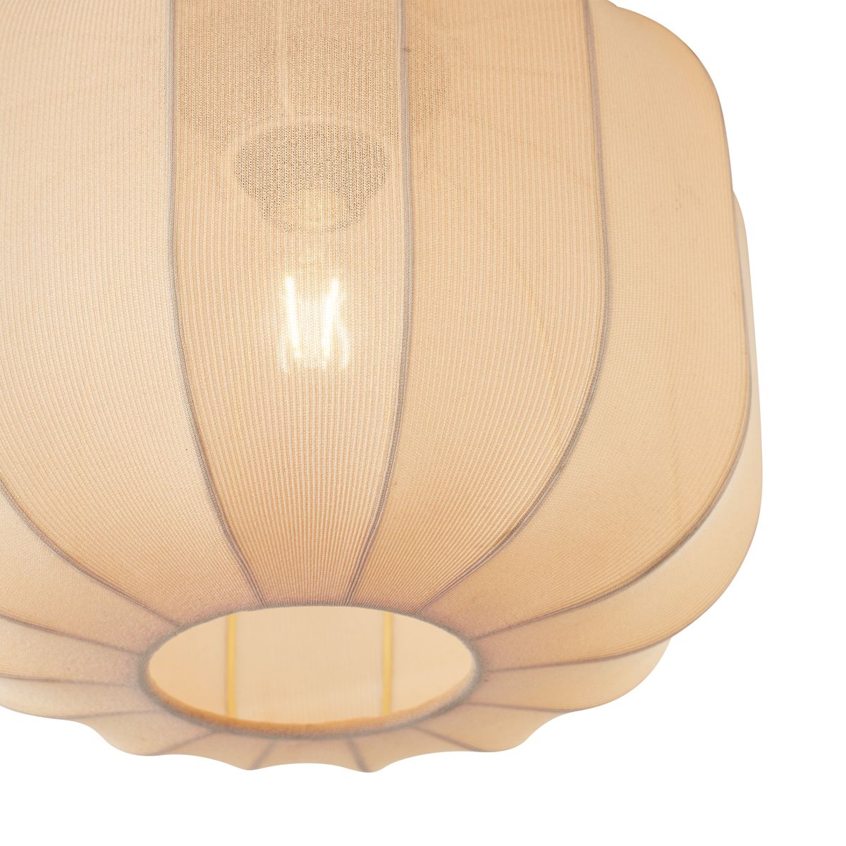 Japandi plafondlamp goud met beige kap - Pluni