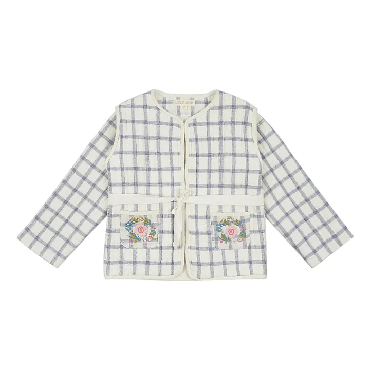 Louise Misha Veste Teliani Lin Matelassée | Bleu