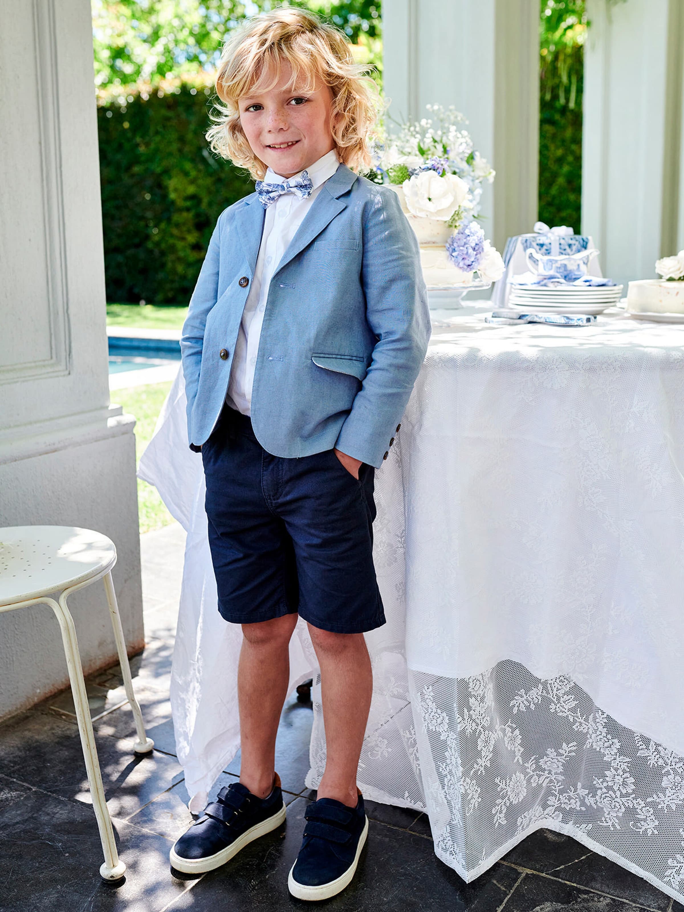 Vertbaudet Festliche Jungen Shorts, Bundweite verstellbar marine