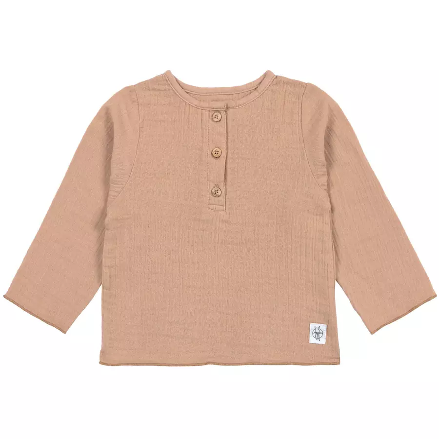 LÄSSIG Musselin Langarmshirt maple