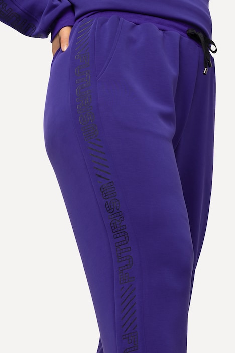 Jogginghose, Schriftdruck,  Elastikbund, Bindeband