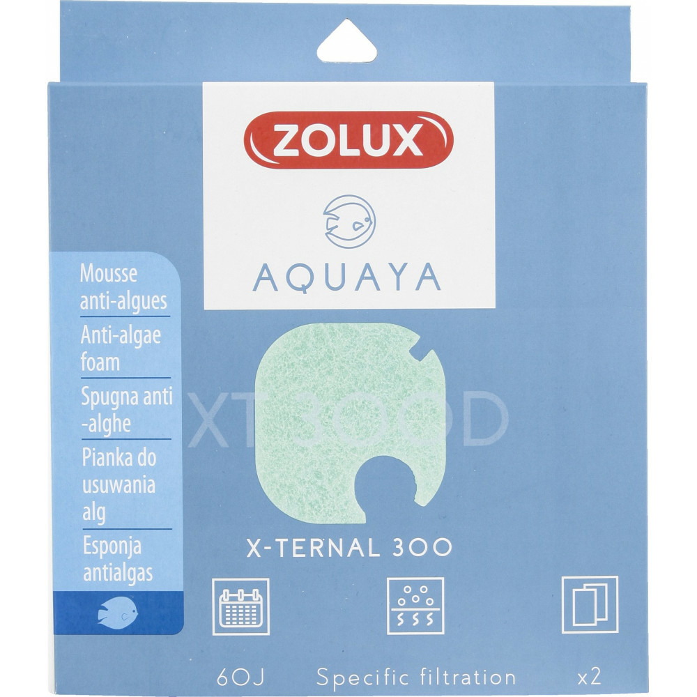 Filtre pour pompe x-ternal 300, filtre xt 300 d mousse anti-algues x 2. Pou