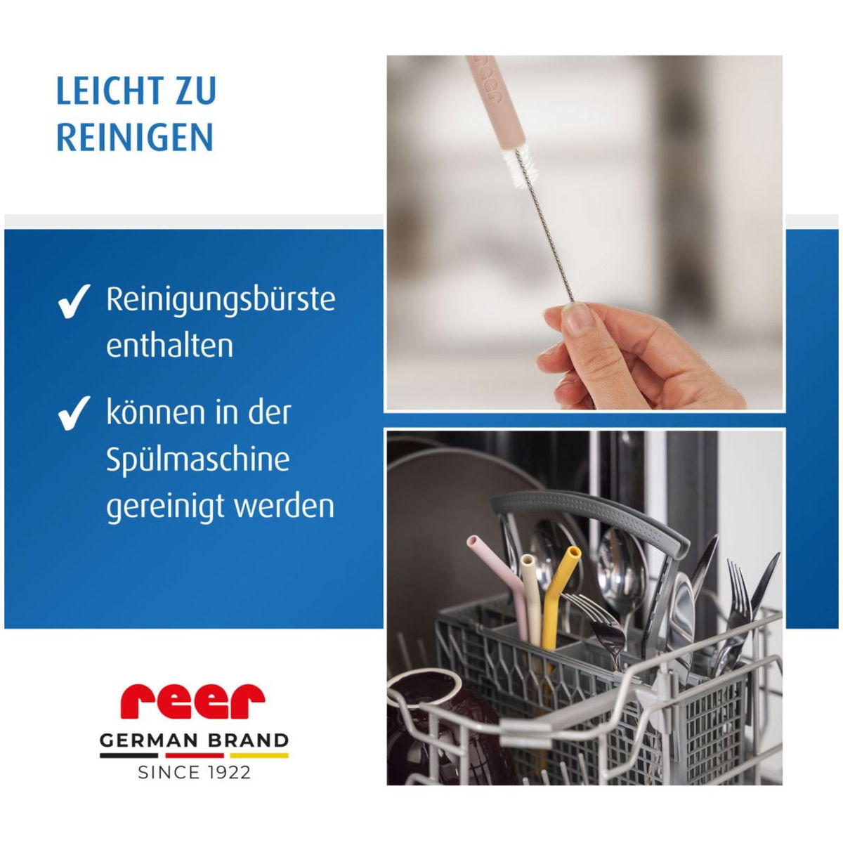 reerreer   Silikontrinkhalme mit Reinigungsbürste