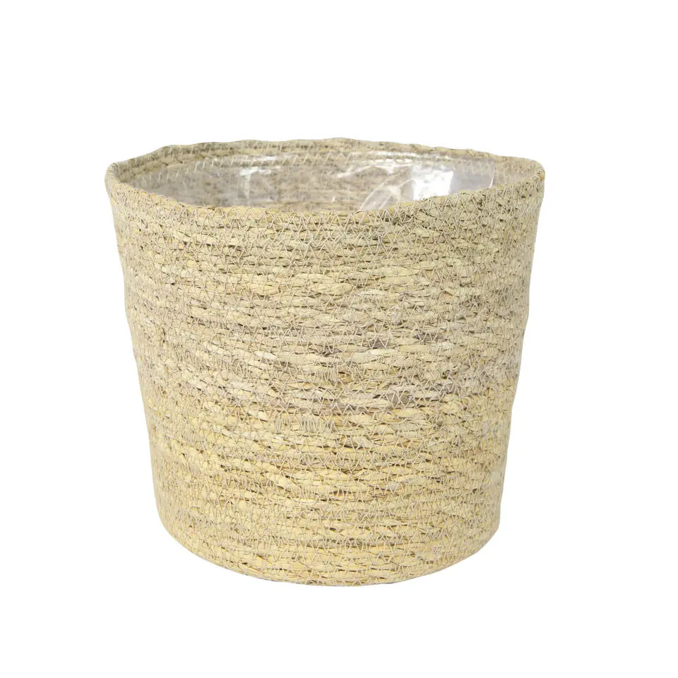 Ter Steege Plantenpot - beige - gevlochten zeegras - 30 x 26 cm