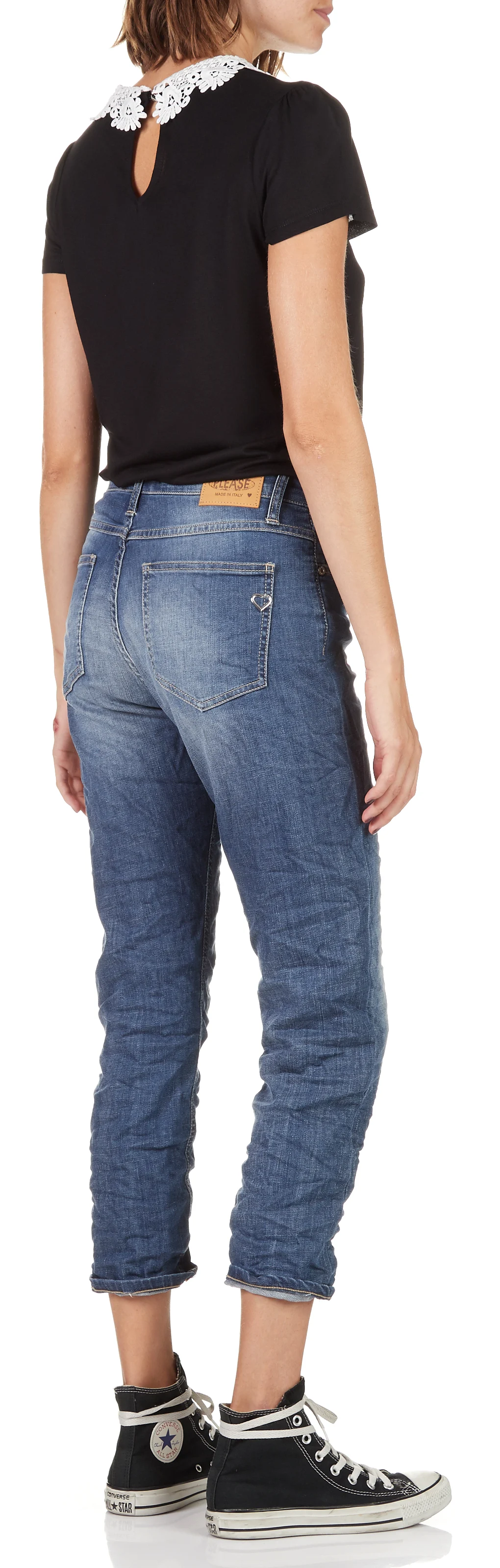 Jean cropped délavé | Bleu