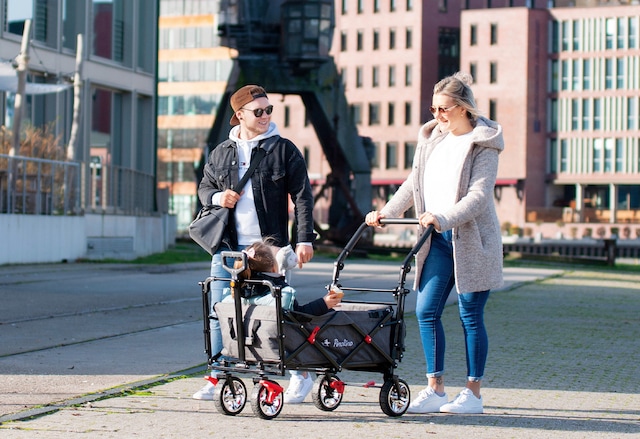 Pinolino® Bollerwagen »AddPlus« BxTxH: 56x120x67 cm, mit Bremse, grau meliert
