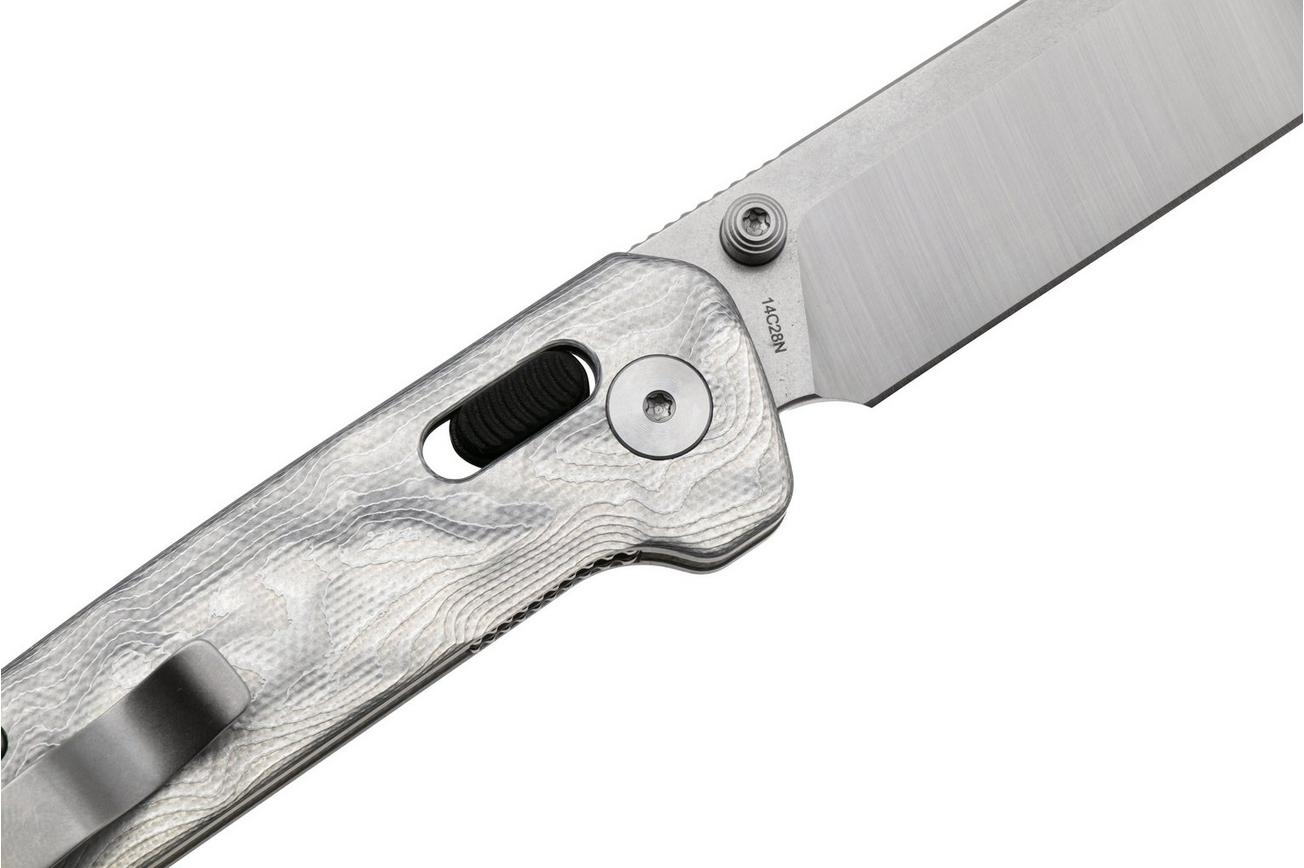 QSP Knife Penguin Glyde QS130GL-G1 Two-Tone 14C28N, Aluminium Foil G10, zakmes