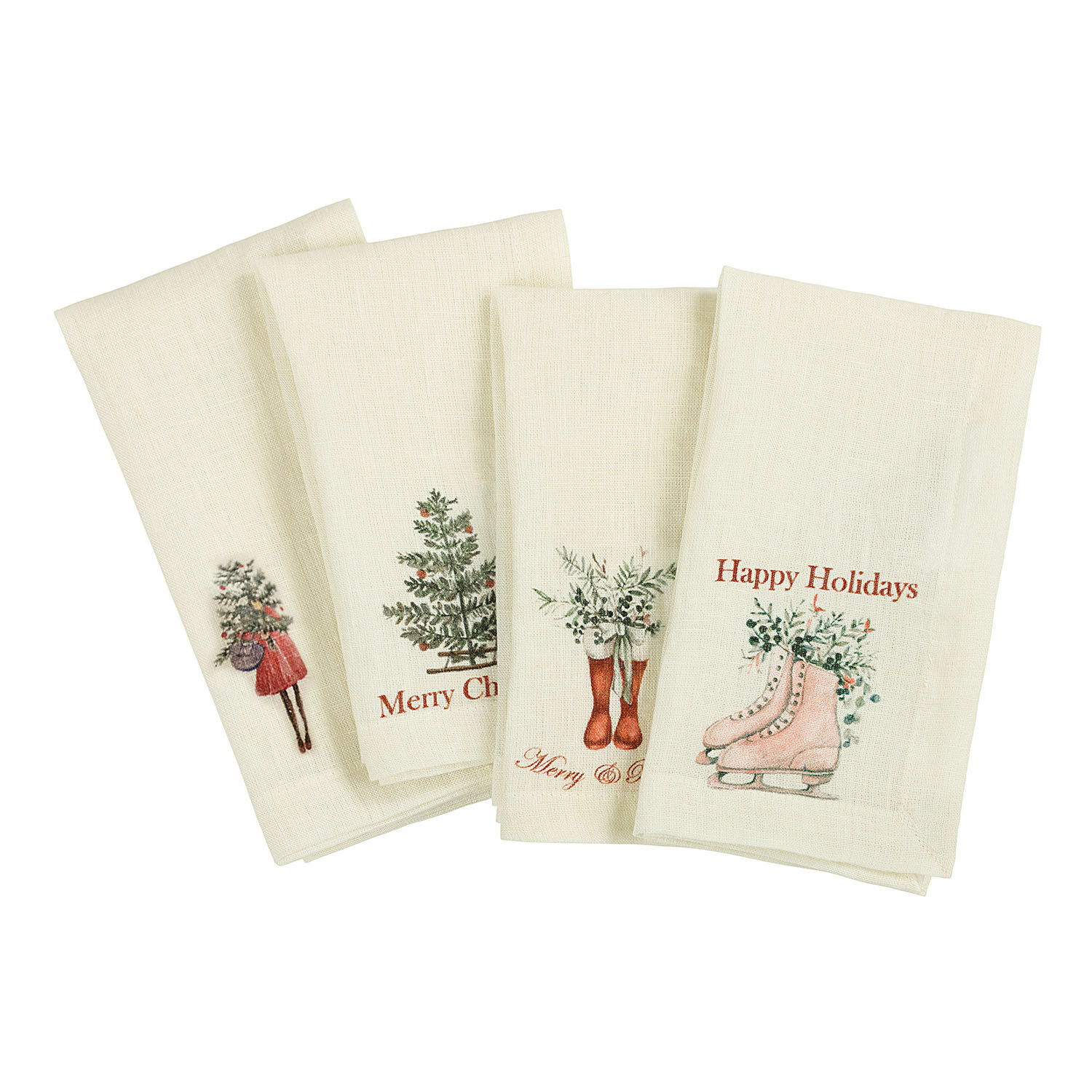 Serviette 4er Set Merry  &  Bright
