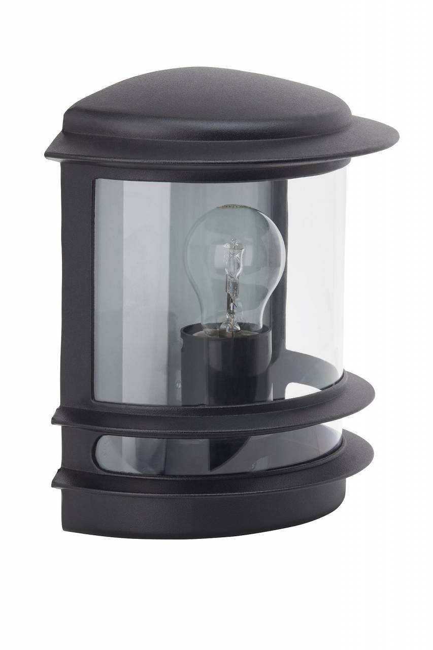 BRILLIANT Lampe Hollywood Außenwandleuchte schwarz | 1x A60, E27, 60W, geeignet für Normallampen (nicht enthalten) | IP-Schutzart: 44 - spritzwassergeschützt