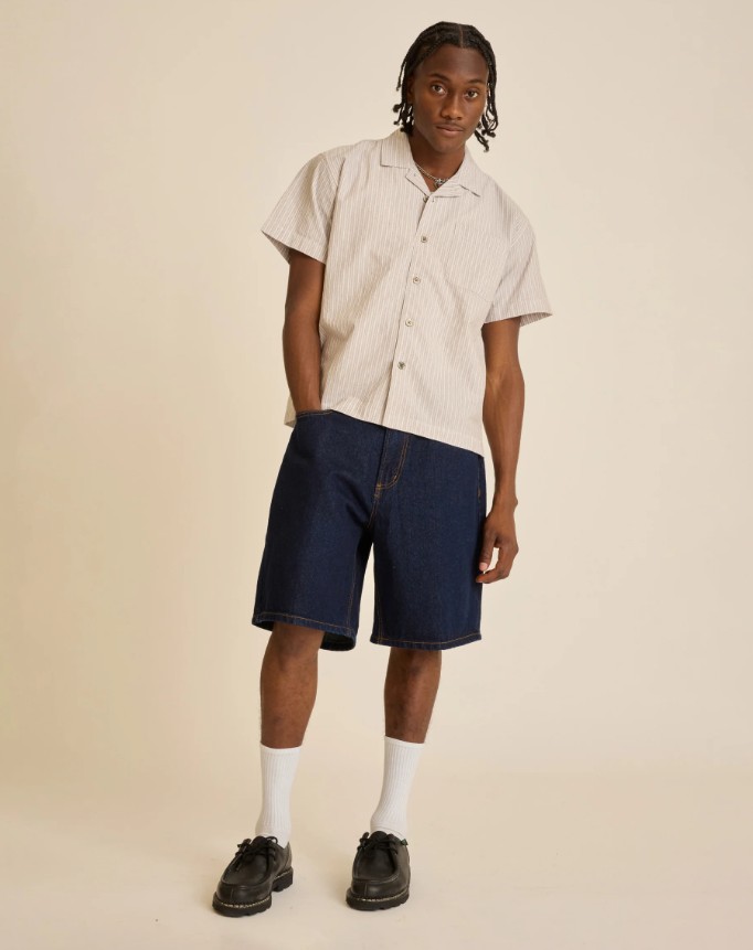 Obey Bigwig Baggy Denim Short Rinse Indigo Blue