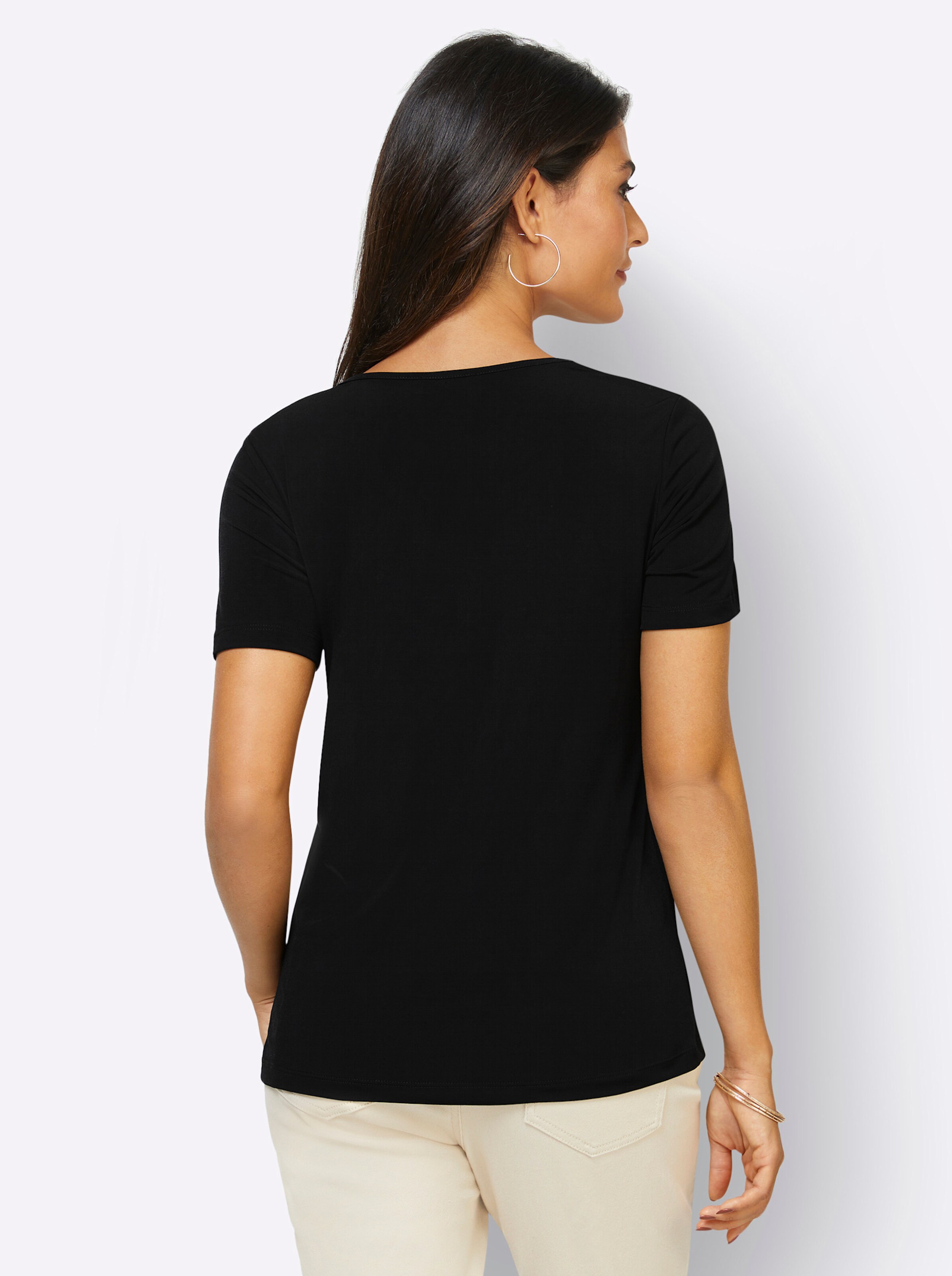 Kurzarmshirt in schwarz