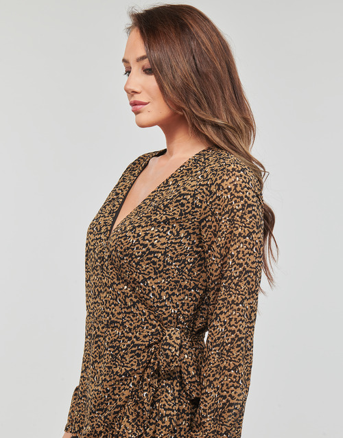 Only - ONLKACEY FR L/S WRAP DRESS PTM - Marron