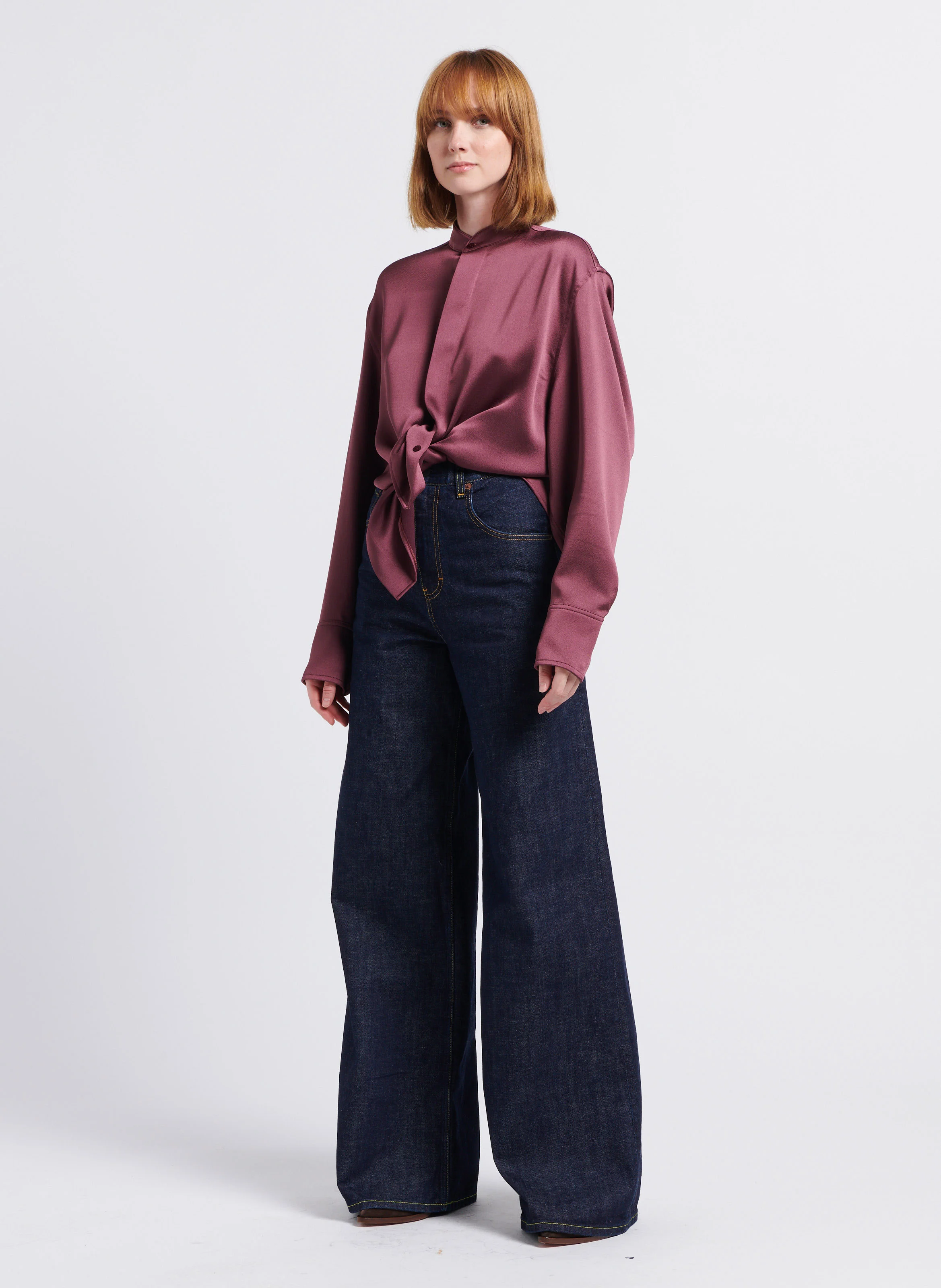 TENT BIS - Chemise col mao satinée |