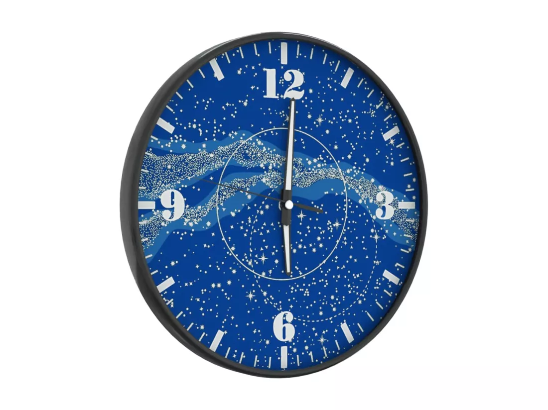 Horloge murale et échelles et aiguilles lumineuses bleu Ø30 cm