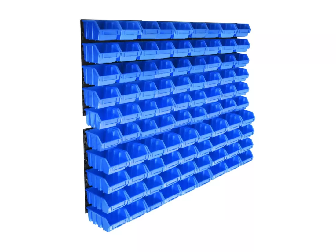 Prolenta Premium - Kit de bacs de stockage avec panneaux muraux 96 pcs Bleu