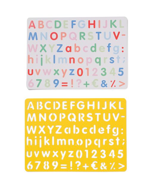 pochoir lettres et chiffres