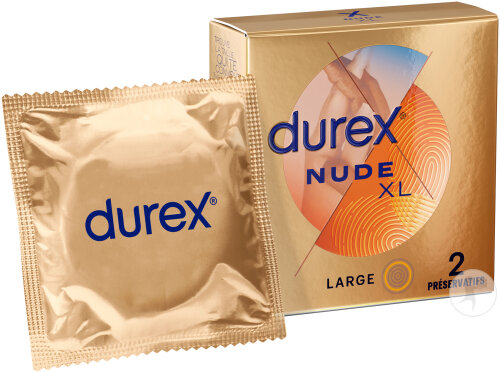 Durex Nude Préservatifs Sensation Peau Contre Peau Ultra Fin Extra Large 2 Pièces