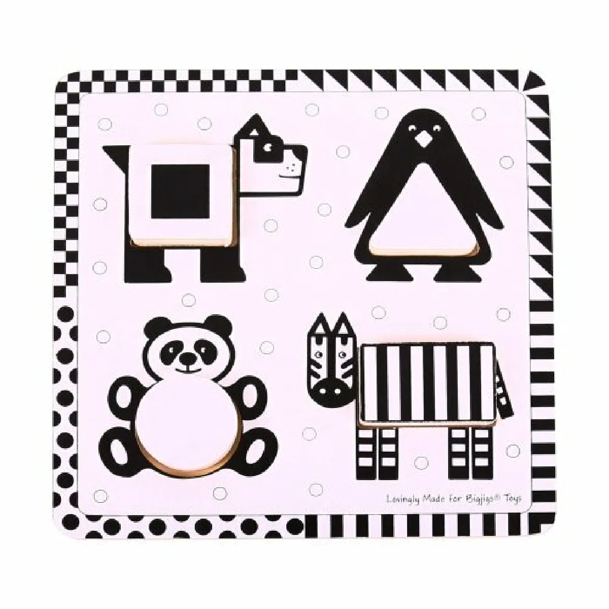 Bigjigs Toys Puzzle Noir et Blanc Animaux