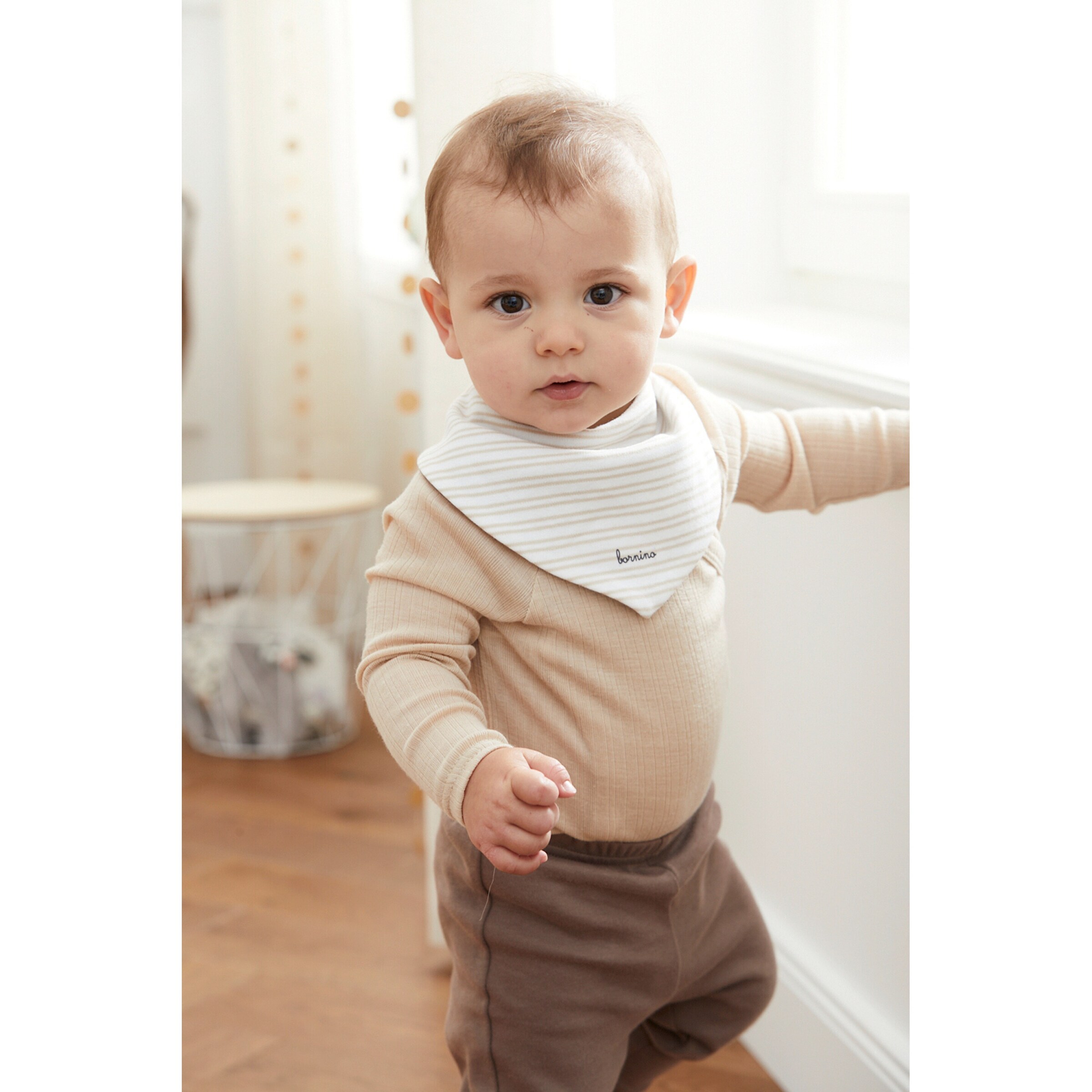 Bornino - Lieblinge 3er-Pack Wende-Dreieckstücher beige/braun/schwarz