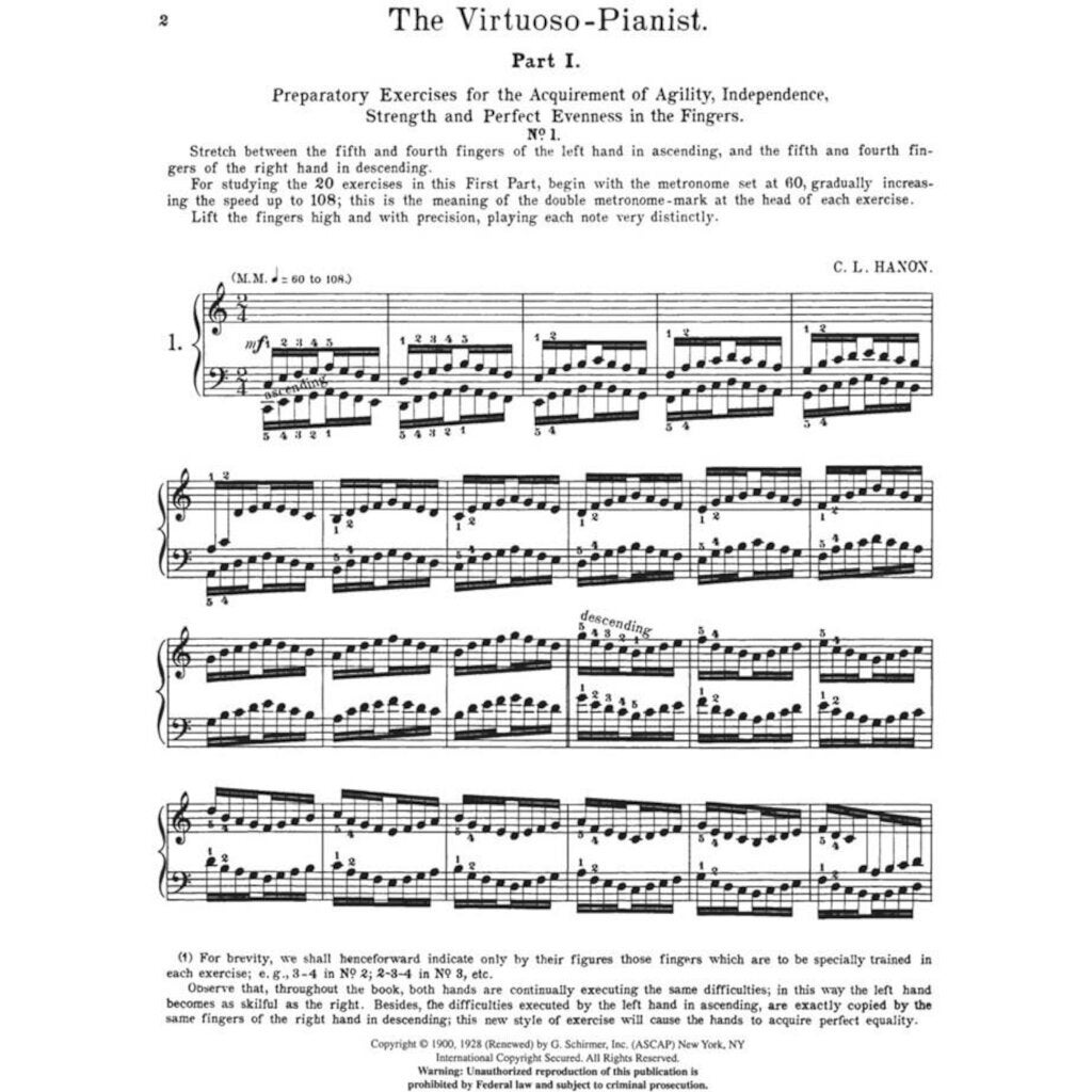 G. Schirmer Hanon: The Virtuoso Pianist - Complete in 60 Exercises for the Piano