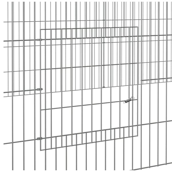 vidaXL Kaninbur med 3 paneler 325x109x54 cm galvanisert jern